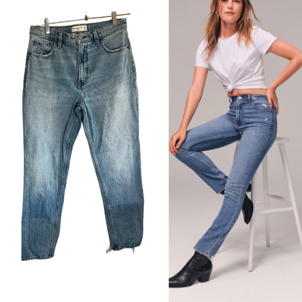 Abercrombie and Fitch Medium Wash Blue All Day Comfort High Rise Skinny Jeans